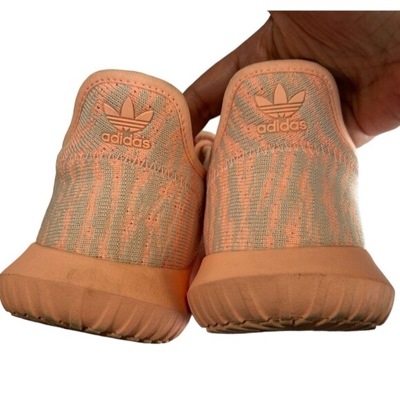 Adidas Womens Sneaker Tubular Shadow Clear Orange Knit Low Top Sz 6.5/7 ? - Picture 9 of 16